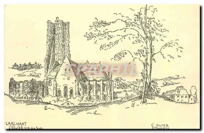 Larchant — A Igreja vista do Sul — C. Oliver Edwards