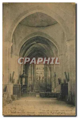 Saint-Emilion (Gironde) — Interior da Igreja Colegiada — Editor L. Gaxie, Labourde