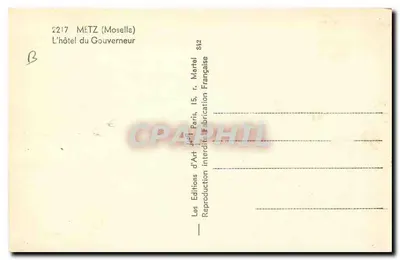 Metz (Mosela) — Hotel Gubernatora — Wydawnictwo Sztuki, Paryż — Rewers