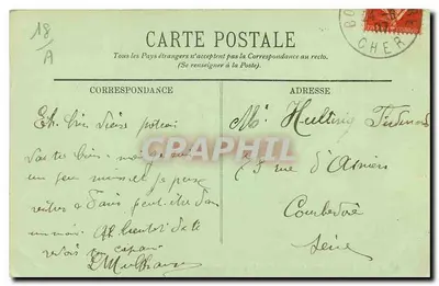 Bourges — Południowa fasada Pałacu Jacques-Cœur — J. POUCHER — LL. n°46 — Rewers