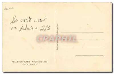 Moulin du Theil — Selles-sur-Cher — Édition Durand — Verso