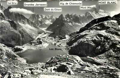 Lago Branco — Grandes Jorasses, Mar de Gelo, Aiguilhas de Chamonix — Edições G. ROSSAIGNOD