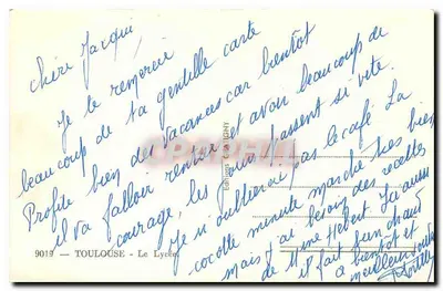 Toulouse - O Liceu — Edições G. A. IGNY, n° 9019 — Verso