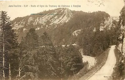Estrada e linha do Trem de Clairvaux a Fonçline — ILAY — Jura-Touriste