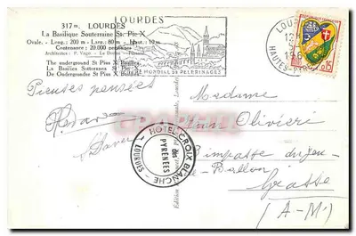 Basilique souterraine Saint-Pie X — Lourdes — Édition EdLux — Verso
