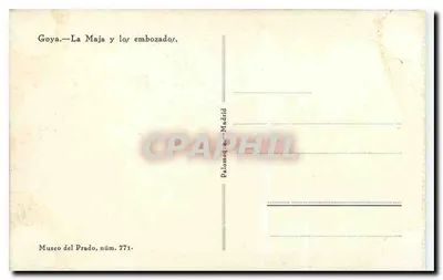 La Maja y los embozados — Goya — Paloméque, Madrid, n° 771 — Verso