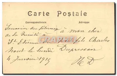 Santa Geneviève — Paris — Editor André Rosa, n° 1022 — Verso