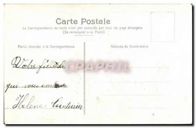Buquê de flores brancas e trevo — Vœux de Bonne Fête — Carta postal — Verso