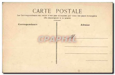 Dois gatos em um rebordo — ilustração a lápis — carta postal francesa — Verso