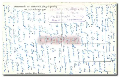 Dossenseeli am Tierhörnli (Engstligenalp) — com a Männlihügruppe — fotografia de H. Lötscher, Frutigen — Verso