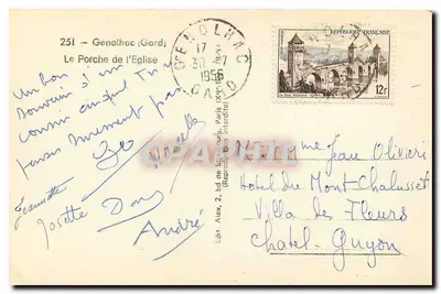 Pórtico da Igreja — Génolhac (Gard) — editor Ajax — Verso