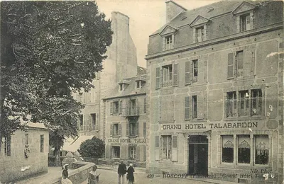 Bilhete postal antigo Roscoff Finistère Grand Hotel Talabardon