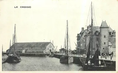 Le Croisic — Porto com barcos e castelo — Carte postale