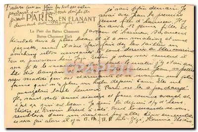 Il Parco delle Buttes Chaumont — Parigi — editore Yv07 — Verso