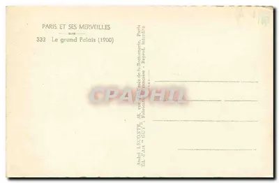 Het grote Paleis — Parijs — Ed. GUY, n° 332 — Achterkant