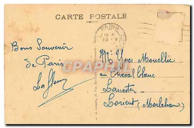Paryż — Arc de Triomphe — wydawca A. Lecante, n°36 — Rewers