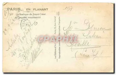 Paris — A Basílica do Sagrado Coração e a escada monumental — Les Éditions d'Art — Verso