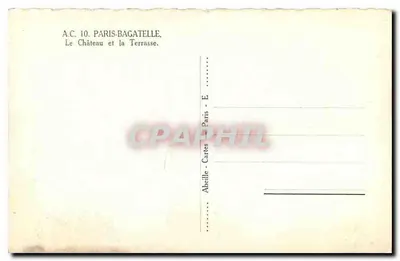 Paris-Bagatelle — O Castelo e a Terrasse — Abeille Cartes Paris — Verso