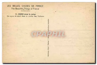 Paris sob neve — Um raio de sol no Jardim das Tuileries — Ed. d'Art 'Pai ras' n°25 — Verso