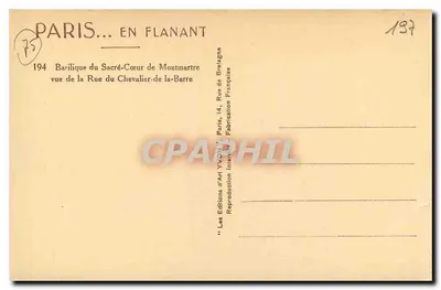 Montmartre — Bazylika Sacré-Cœur widziana z Rue du Chevalier-de-la-Barre — Yvon — Rewers