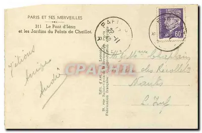 Il Ponte di Iéna — i Giardini del Palazzo di Chaillot — Edizione Guy — Verso