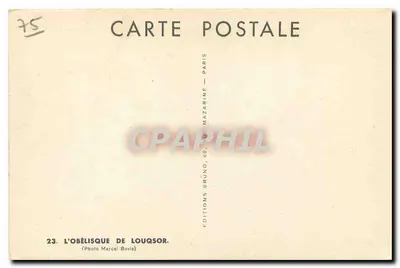O Obélisco de Louqsor — Paris — Edições Louqsor — Verso