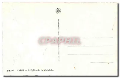 Paryż — Katedra Madeleine — CAP.46, Paris Photomécaniques — Rewers