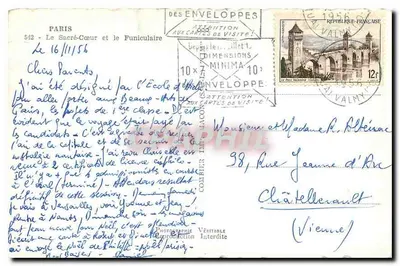 O Sacré-Cœur em Paris — vista com o funicular — editor Sim, n° 512 — Verso