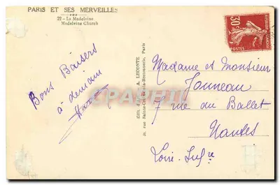 Het Panthéon in Parijs — uitgever A. Ledonte, n°22 van de serie 'Parijs en zijn wonderen' — Achterkant