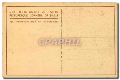 The Sacred Heart — Paris-Montmartre — Éditions L. Patras — Back