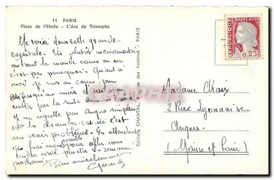 Paryż - Arc de Triomphe — Wydawnictwo Chantal, nr 11 — Rewers