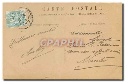 PARIS - Câmara dos Deputados — vista do edifício com colunatas e estátuas — editor não identificado — Verso