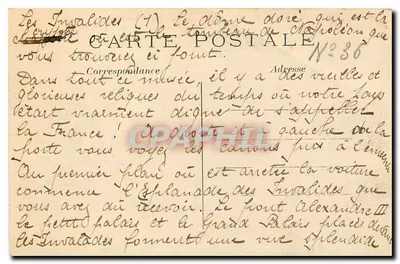 Paryż 7e arrondissement — Les Invalides — Ogólny widok — C. M. — nr 262 — Rewers