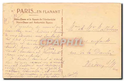 Notre-Dame de Paris — vista da Seine — editor YVON, n°7 — Verso