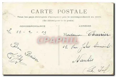 PARIS - Palais du Luxembourg — widok budynku i fontanny — wydawca E. Johy — Rewers