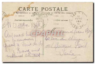 Paris — La Statue de la République — Éditeur : B. Lévy, n° 174 — Rewers