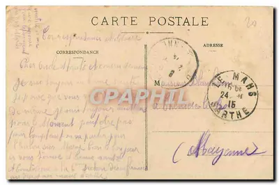 Le Mans - Estátua do Geral Chanzy — Imp.-foto J. Bouveret, Le Mans-Châteaudun — Verso
