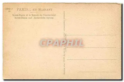 Notre-Dame w Paryżu — widok z Seiny — wydawca Yvon, seria 10 — Rewers