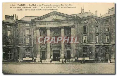 Paris — A Prefeitura do 5º Arrondissement — Rua Soufflot e Praça do Panteão — Edições Artísticas LIP