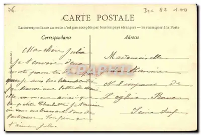 Nef Katedry św. Jakuba — DIEPPE — Rysunek piórem, A. Goulong — Rewers