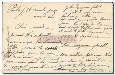 Galantne propozycje — scena balkonu z lianami — wydawca D. Mostraison, n° 214 — Rewers