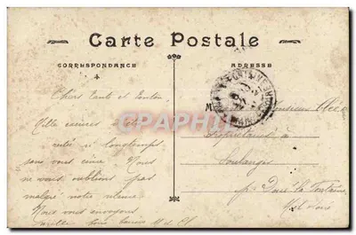 Dos niños con un carretón — escena de campo — JAK Paris n°2122 — Reverso