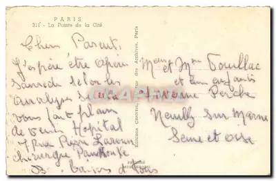 Parigi - La Punta della Cité — Edizioni Chantal, Parigi — Verso