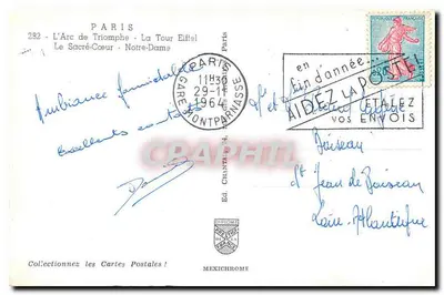 Paryż — Arc de Triomphe, Wieża Eiffla, Sacré-Cœur, Katedra Notre-Dame — Mexichrome, n°232 — Rewers