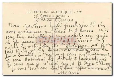 Paris - O Grande Palácio — vista externa — editor LIP, n° 96 — Verso