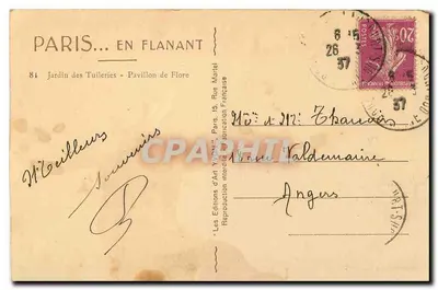 Jardin des Tuileries — Pavillon de Flore — Éditions d'Art Yvon — Verso