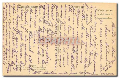 Sacre-Cœur de Montmartre — Paris — editor LL, série 6972 — Verso