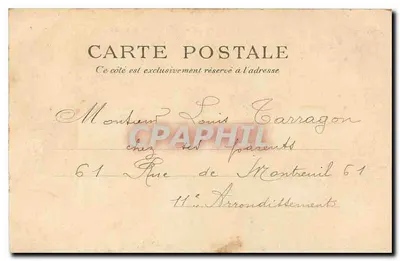 Fontana con due vasche — Parigi, 19° arrondissement — edita dalla Compagnia delle Carte Postali — Verso