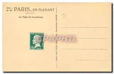 El Palacio del Luxembourg — París — Edición de Arte Yvonn — Reverso