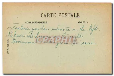 París — La Rue des Tuileries — LL. n° 494 — Reverso